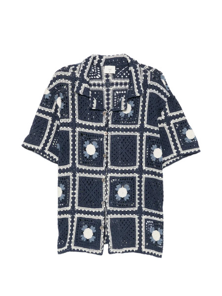  Ché Camisa Tejer De Ganchillo - Azul 