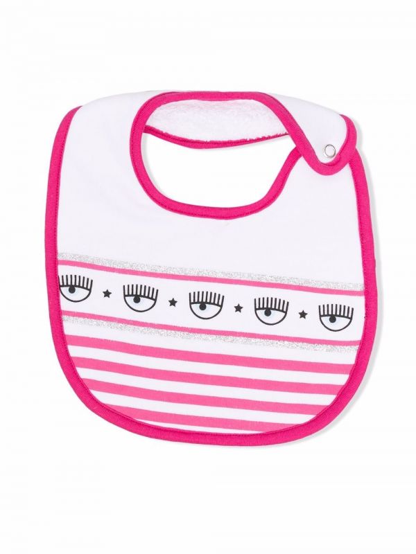  Chiara Ferragni Kids Babero A Rayas - Blanco 