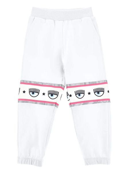  Chiara Ferragni Kids Pantalones De Chándal Maxilogomania De Chiara Ferragni Kids X Monnalisa - Blanco 