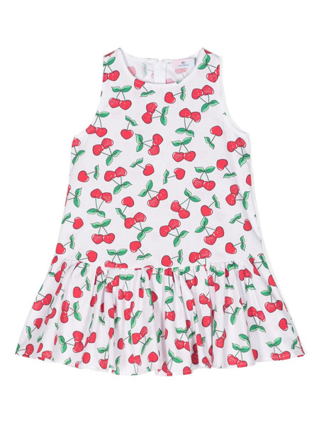  Chiara Ferragni Kids Vestido Con Estampado De Cerezas - Blanco 