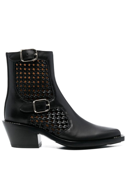  Chloé Botas Estilo Western A Paneles - Negro 
