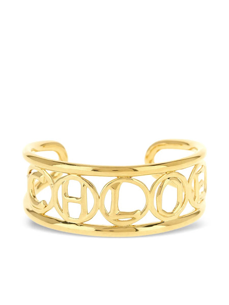  Chloé Brazalete Script - Dorado 