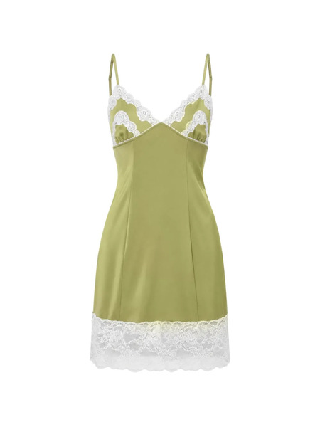  Chloé Camisón Con Ribete De Encaje - Amarillo 