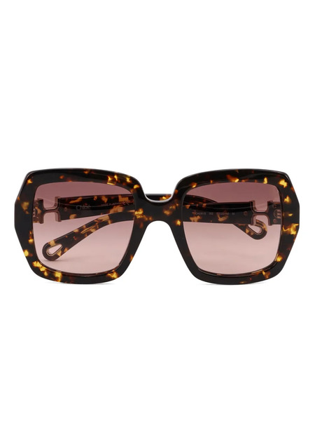  Chloé Eyewear Gafas De Sol Con Montura Cuadrada Y Logo - Marrón 