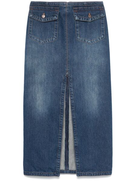  Chloé Falda Midi Vaquera - Azul 