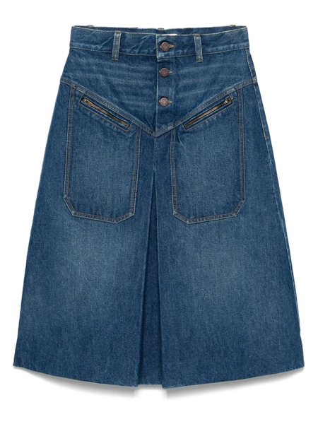  Chloé Falda Midi Vaquera - Azul 