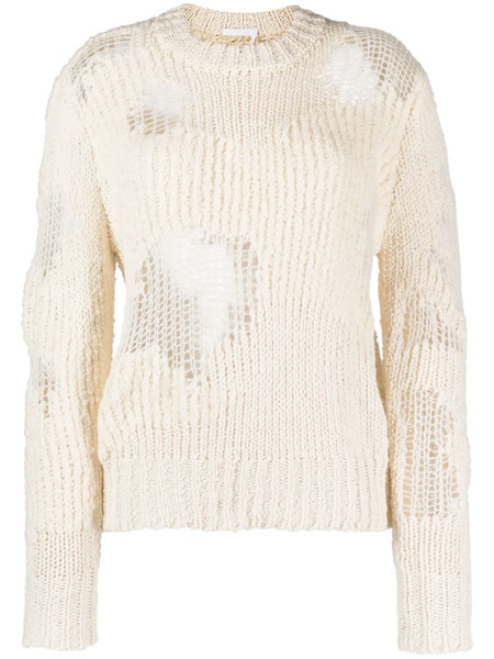  Chloé Jersey Generous Con Efecto Envejecido - Blanco 