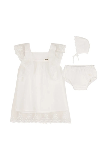  Chloé Kids Conjunto De Encaje - Blanco 