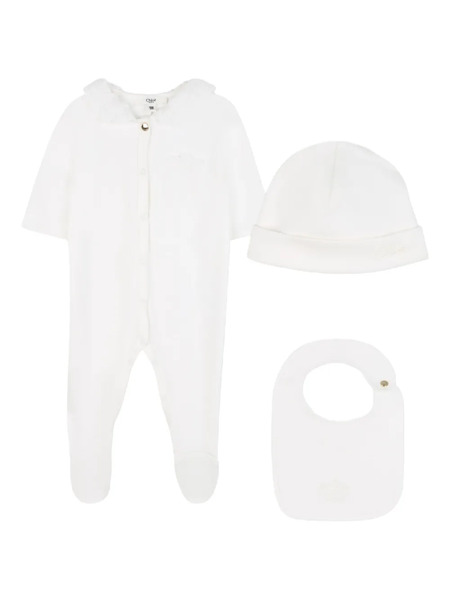  Chloé Kids Pijama De Algodón - Blanco 