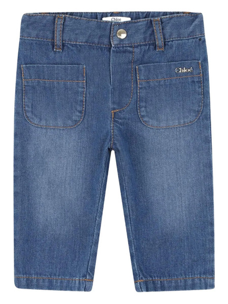  Chloé Kids Vaqueros Con Aplique Del Logo - Azul 