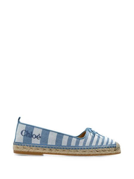  Chloé Striped Bow-detail Espadrilles - Azul 