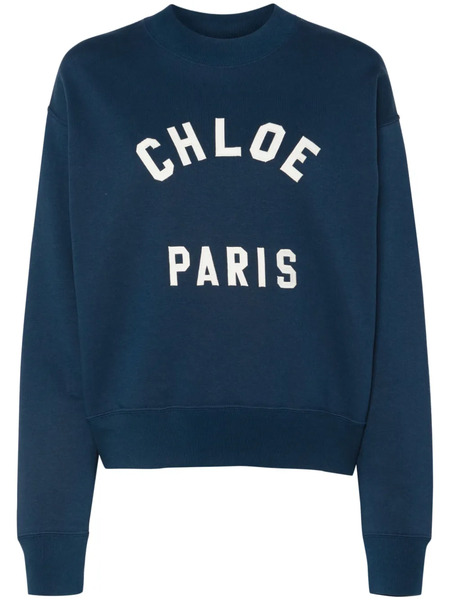  Chloé Sudadera Con Aplique De Parche - Azul 