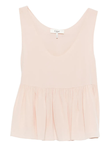  Chloé Top Con Peplum - Rosa 