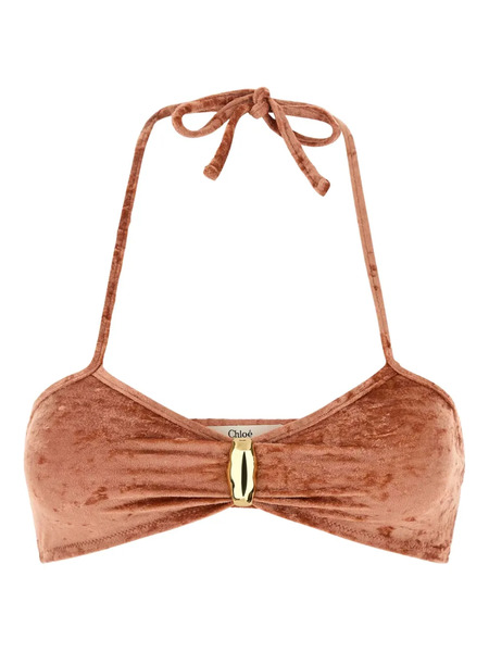  Chloé Top De Bikini Con Lazo - Naranja 