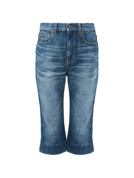  Chloé Vaqueros Capri De Talle Alto - Azul 