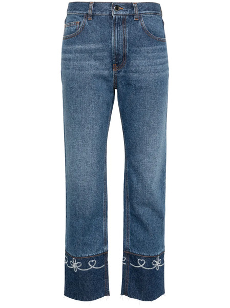  Chloé Vaqueros Capri Masaya De Talle Medio - Azul 