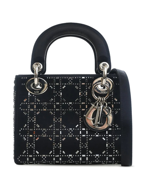  Christian Dior Pre-owned Bolso Satchel Cannage Lady Dior Mini Con Apliques De Crystal En Strass 2017 - Azul 