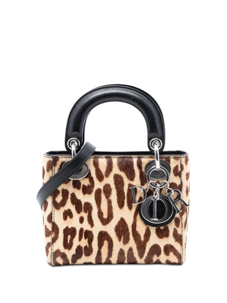  Christian Dior Pre-owned Bolso Satchel Lady Dior Mini Con Pelo De Poni Y Estampado De Leopardo 2014 - Neutro 
