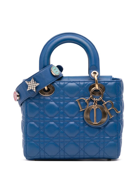  Christian Dior Pre-owned Bolso Satchel My Abcdior Lady Dior Pequeño De Piel De Borrego Con Motivo Cannage 2016 - Azul 