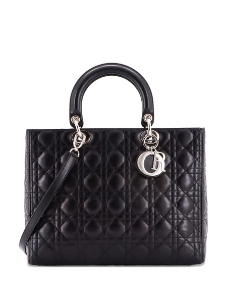  Christian Dior Pre-owned Bolso Shopper Lady Dior Xl De Piel De Borrego Con Acolchado Cannage Característico - Negro 