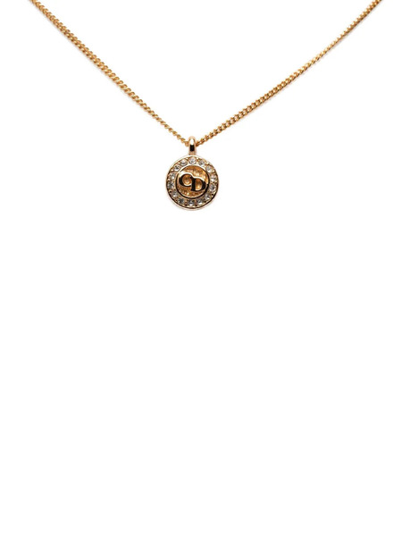  Christian Dior Pre-owned Collar Con Colgante Cd Bañado En Oro Con Apliques De Strass 20th Century - Dorado 
