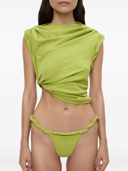  Christopher Esber Camiseta Asimétrica Drapeada - Verde 