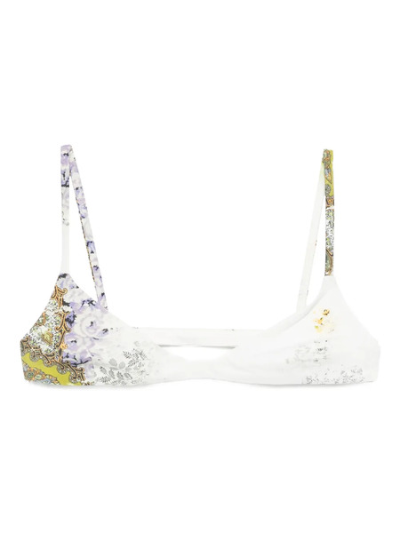  Christopher Esber Top De Bikini Con Estampado Absence - Blanco 