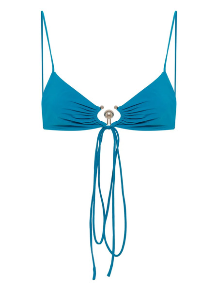  Christopher Esber Top De Bikini Triangular Fruncido - Azul 