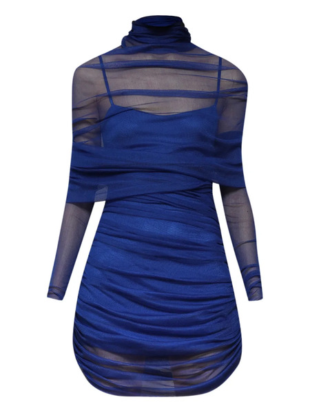  Christopher Esber Vestido Corto Drapeado - Azul 