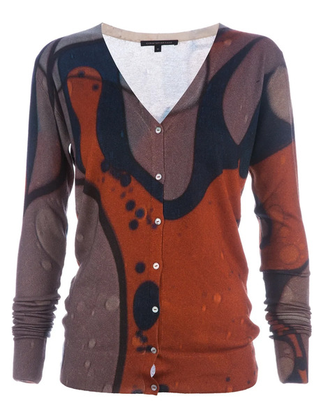  Christopher Kane Marble Print Cardigan - Azul 
