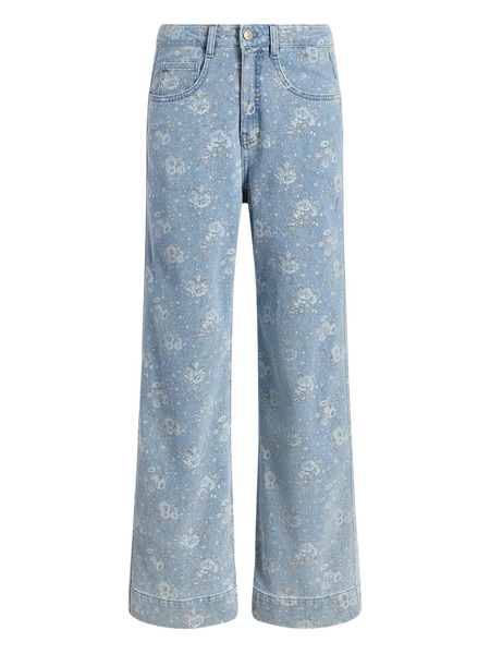  Cinq A Sept Vaqueros Betsy Con Estampado Floral - Azul 