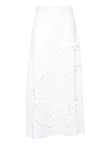  Clips Falda Plisada Con Volantes - Blanco 