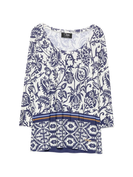  Clips Top Con Motivo Floral - Azul 