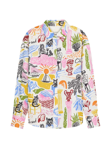  Closed Camisa Oversize Estampada - Blanco 