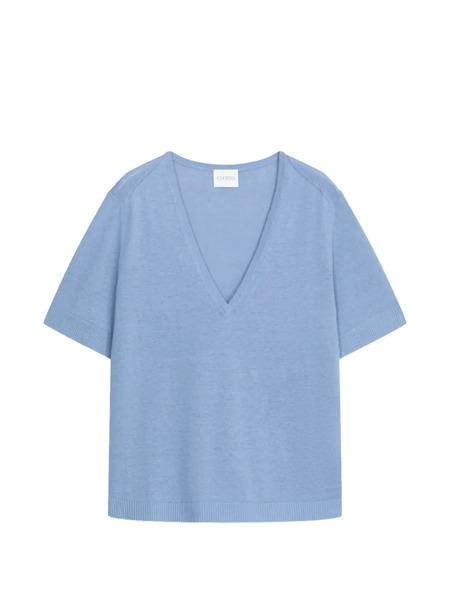  Closed Jersey Con Cuello En V - Azul 