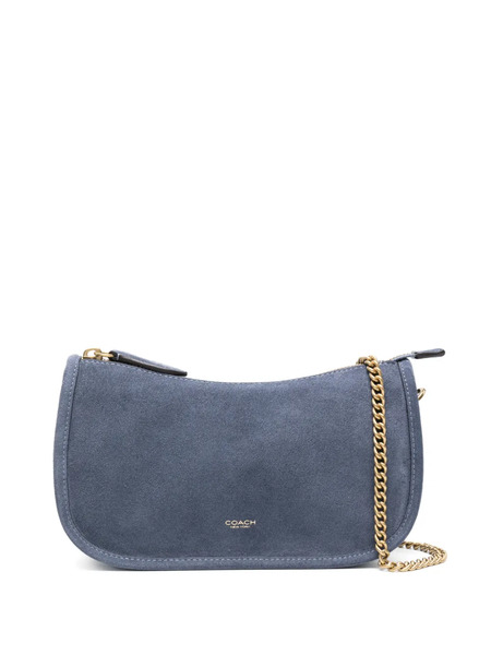 Coach Bolso De Hombro De Ante - Azul 