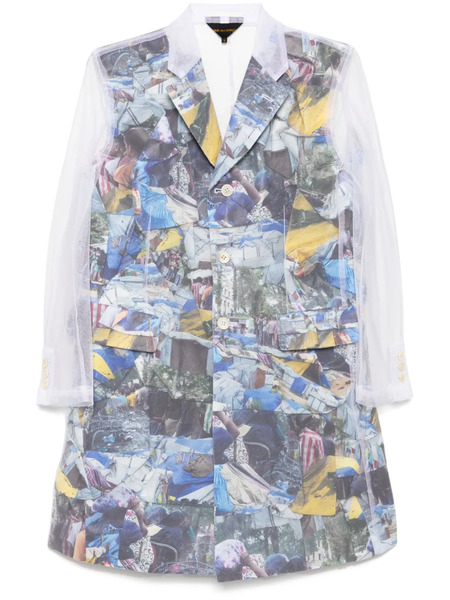  Comme Des Garçons Abrigo Estampado - Blanco 