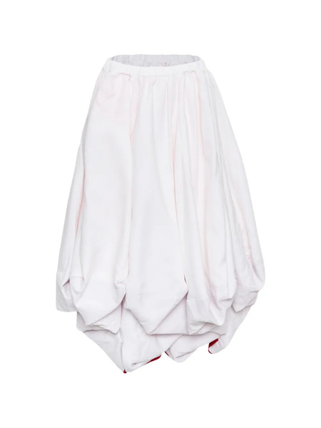  Comme Des Garçons Falda Midi Drapeada - Blanco 