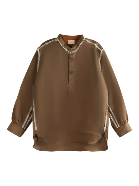  Communs Frayed-detail Blouse - Marrón 