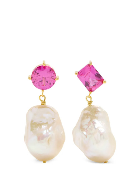  Completedworks Pendientes Con Perla Rosa - Dorado 