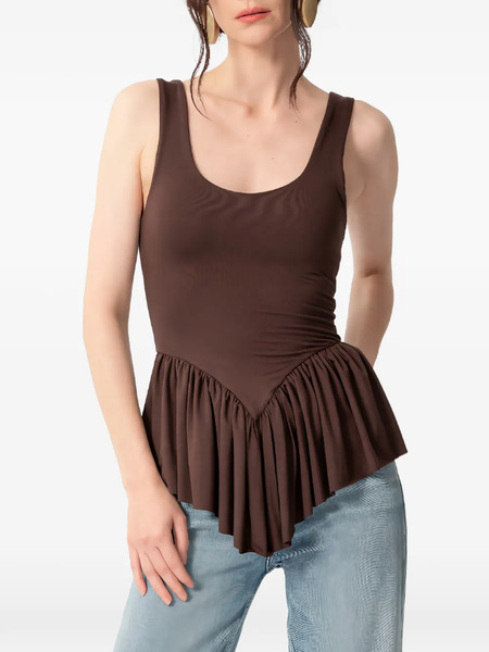  Concepto Thera Ruffled Peplum Top - Marrón 