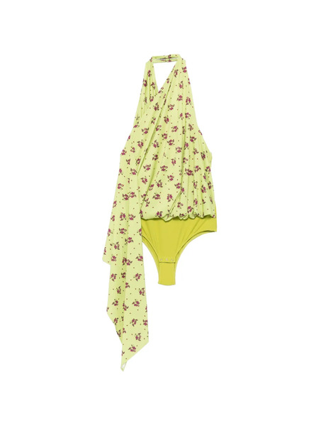  Coperni Body Drapeado Con Estampado Floral - Verde 