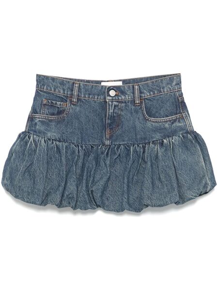  Coperni Minifalda Vaquera Con Dobladillo Fruncido - Azul 