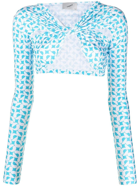  Coperni Top Corto Fruncido - Azul 
