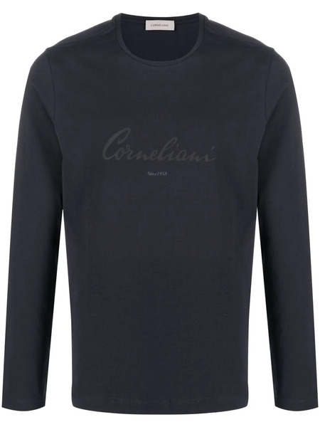  Corneliani Camiseta Con Logo Estampado - Azul 