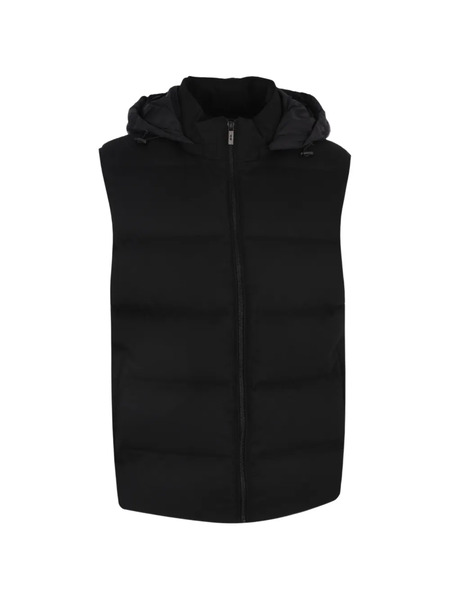  Corneliani Chaleco Con Capucha - Negro 
