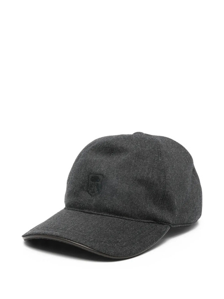  Corneliani Gorra Con Emblema Gris Oscuro 