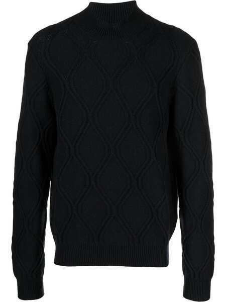  Corneliani Jersey Con Cuello Alto - Azul 