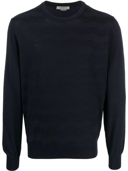  Corneliani Jersey De Punto Con Cuello Redondo - Azul 