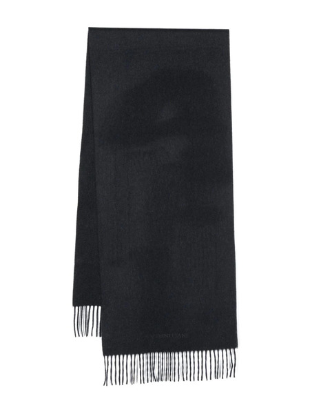  Corneliani Pashmina Con Logo Bordado - Azul 
